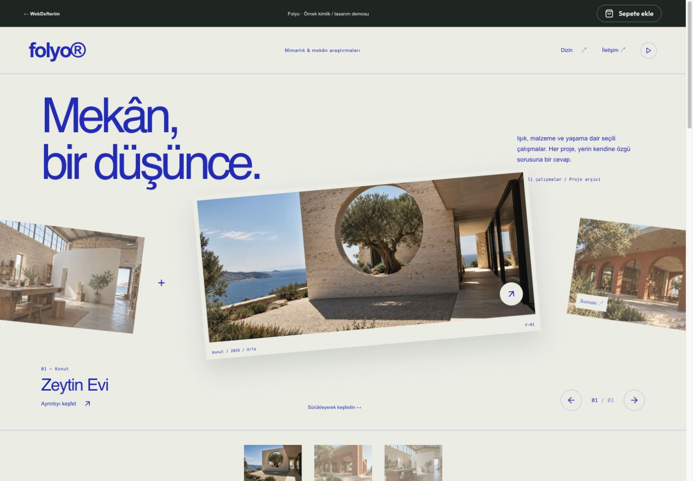 Folyo web sitesi önizlemesi