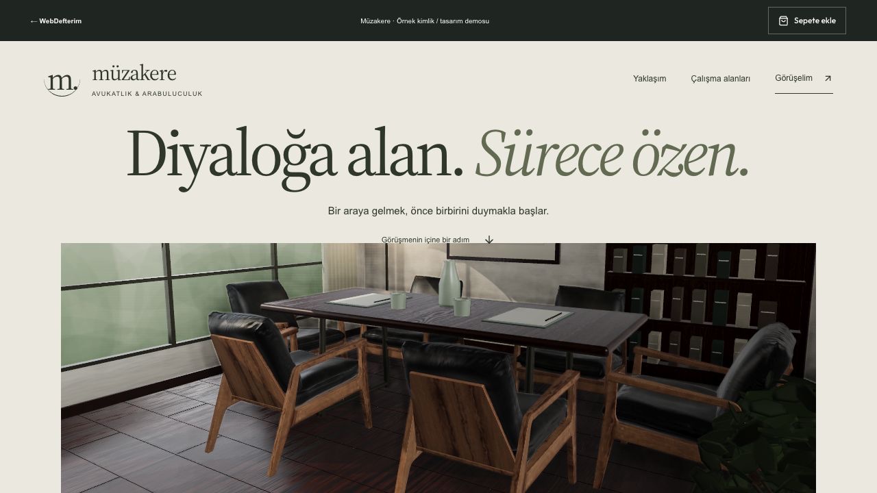 Müzakere web sitesi önizlemesi