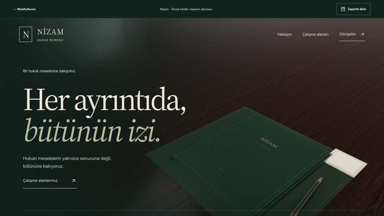 Nizam web sitesi önizlemesi