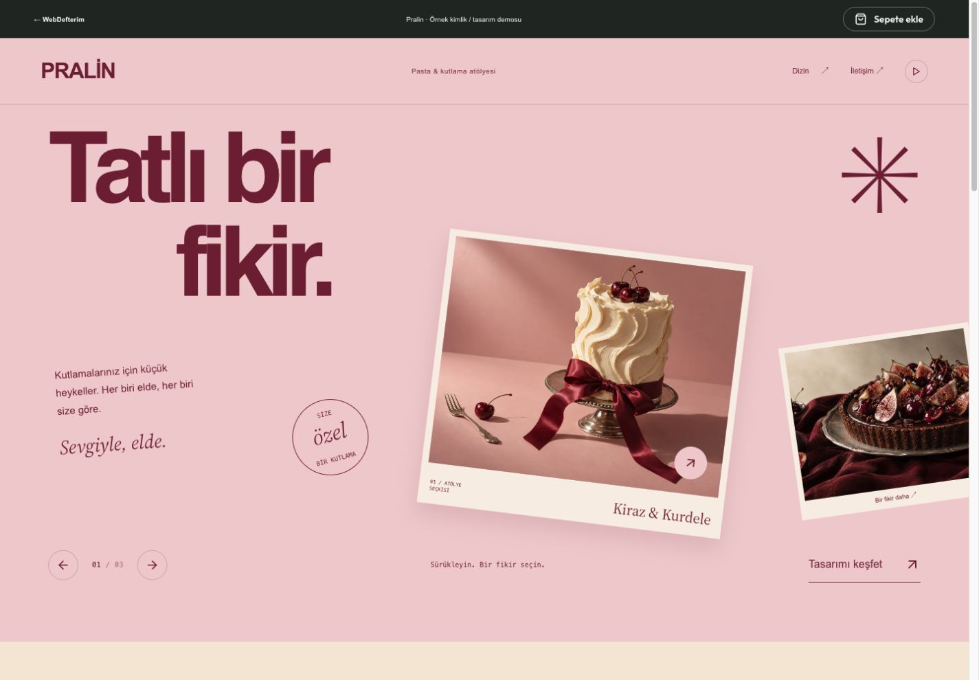 Pralin web sitesi önizlemesi