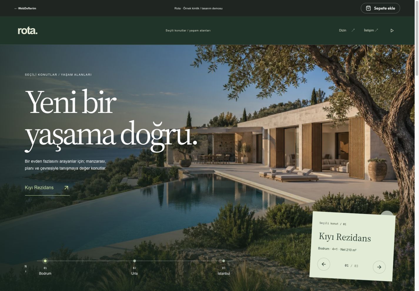 Rota web sitesi önizlemesi