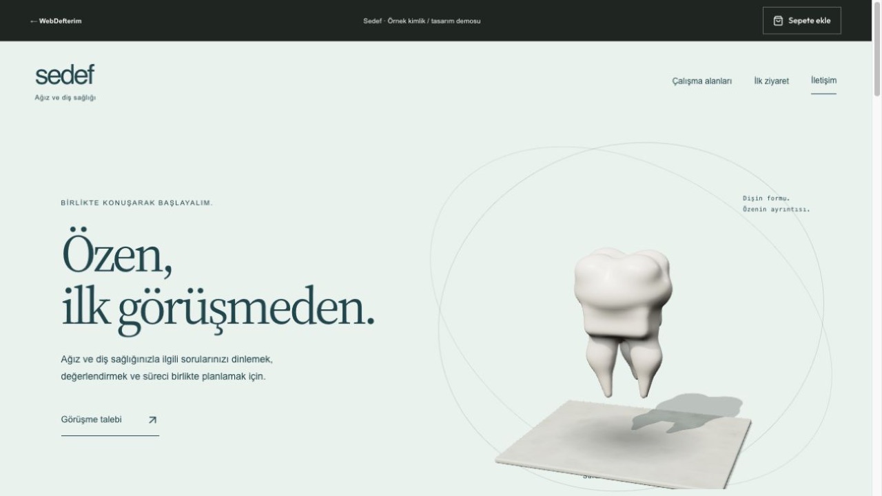 Sedef web sitesi önizlemesi