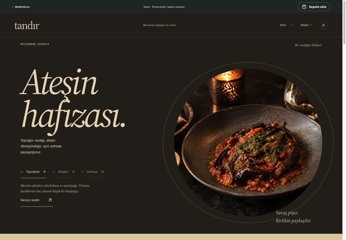 Tandır web sitesi önizlemesi
