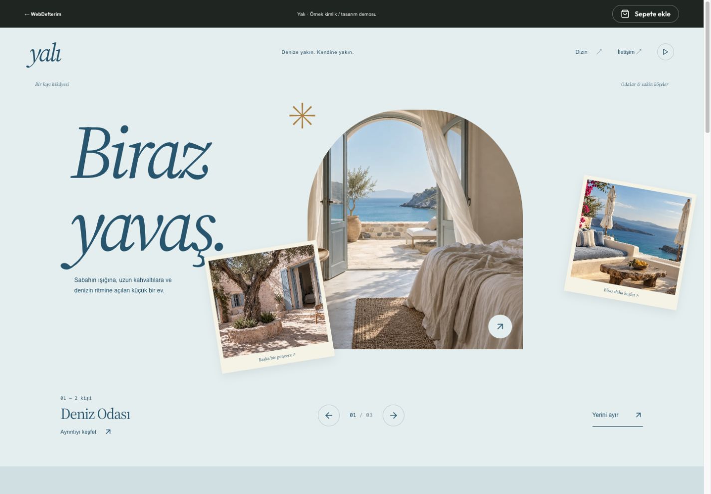 Yalı web sitesi önizlemesi