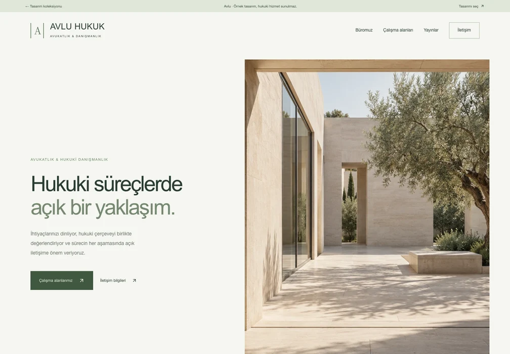 Avlu web sitesi önizlemesi