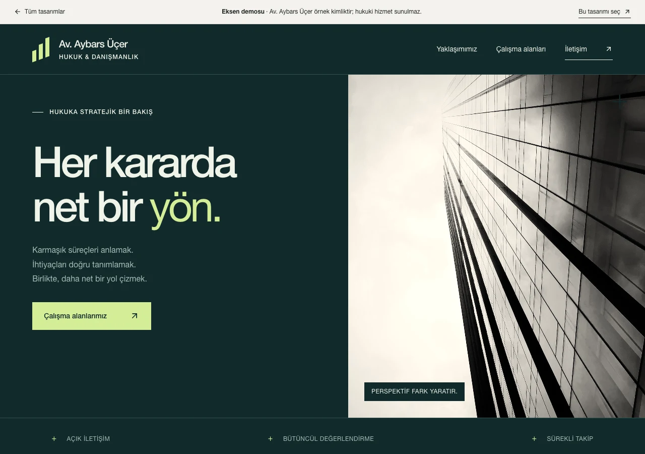 Eksen web sitesi önizlemesi