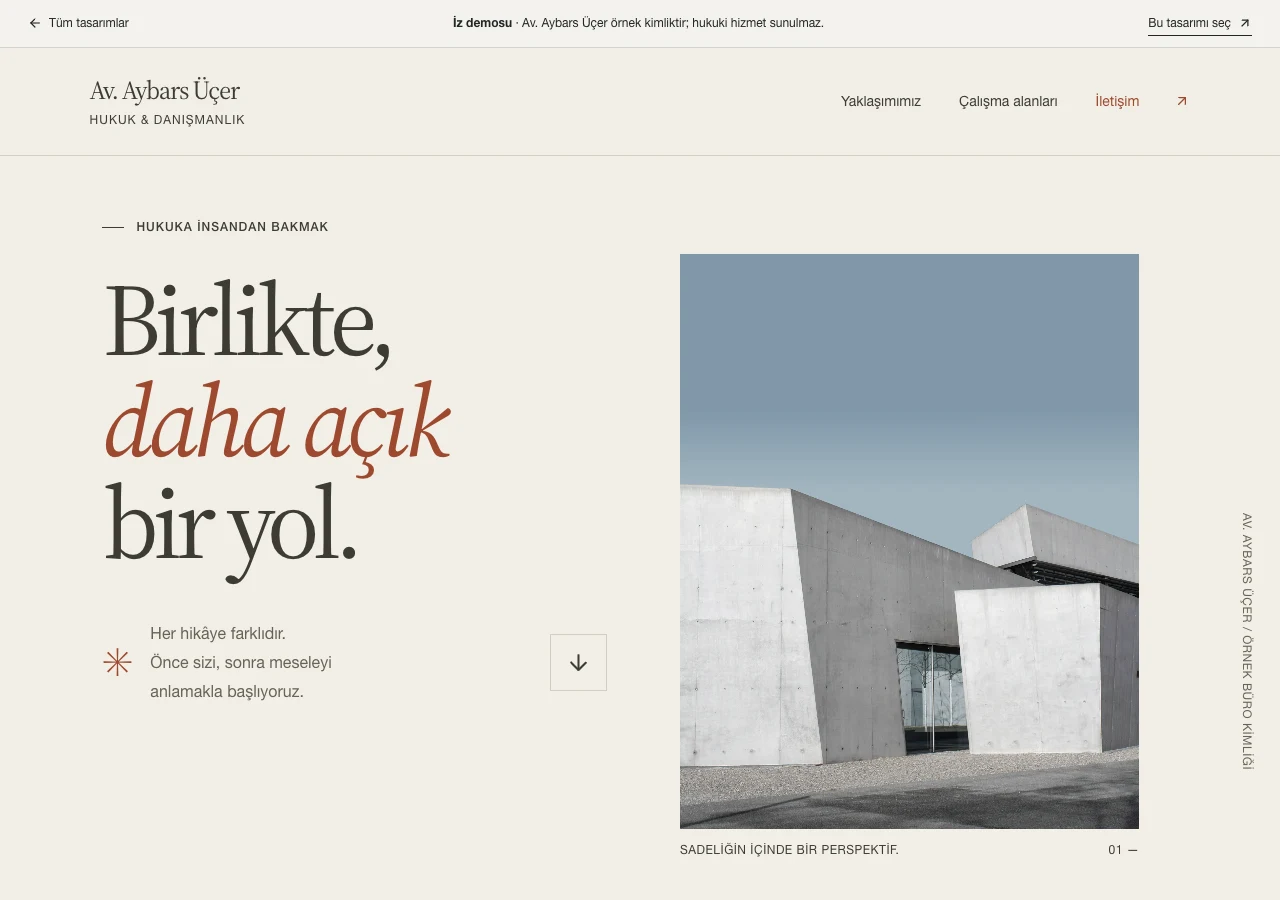İz web sitesi önizlemesi