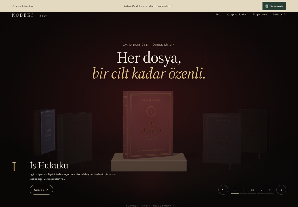 Kodeks web sitesi önizlemesi