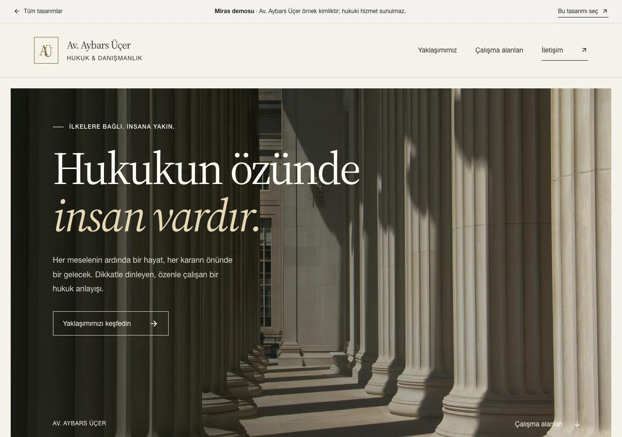 Miras web sitesi önizlemesi