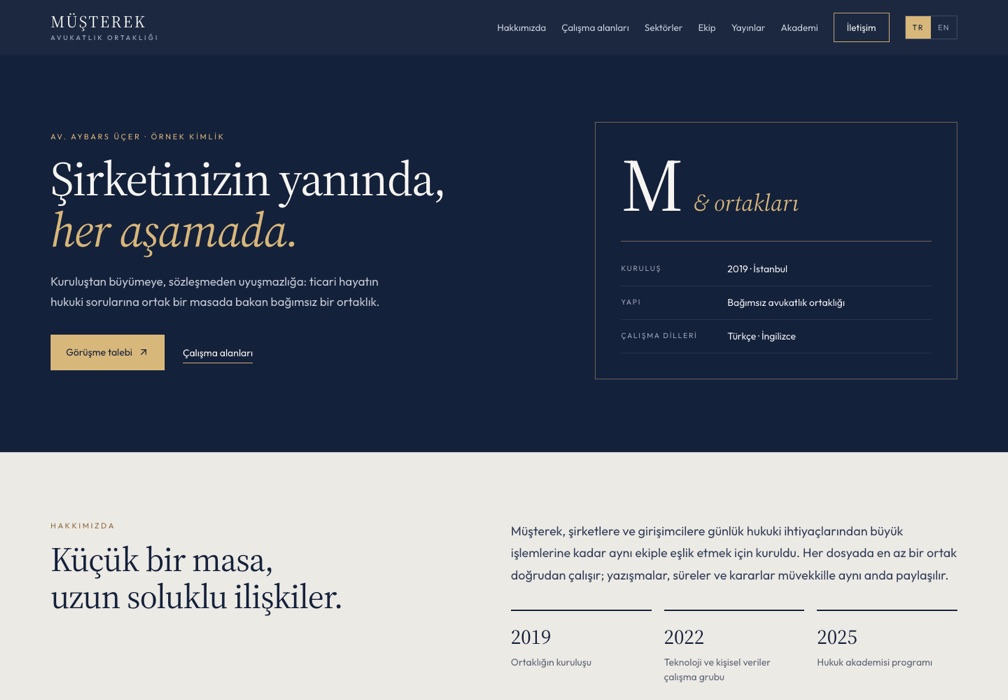 Müşterek web sitesi önizlemesi