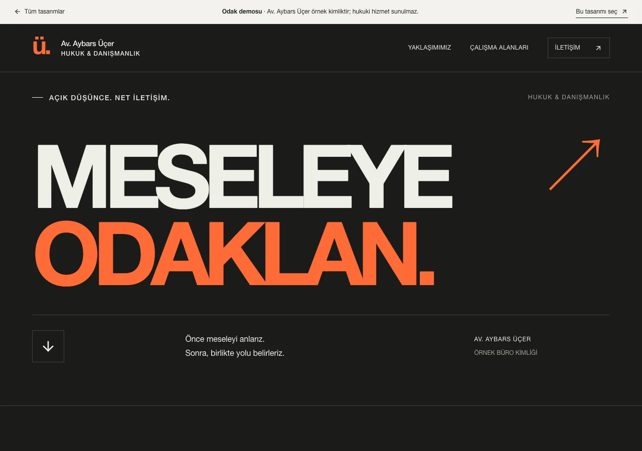 Odak web sitesi önizlemesi