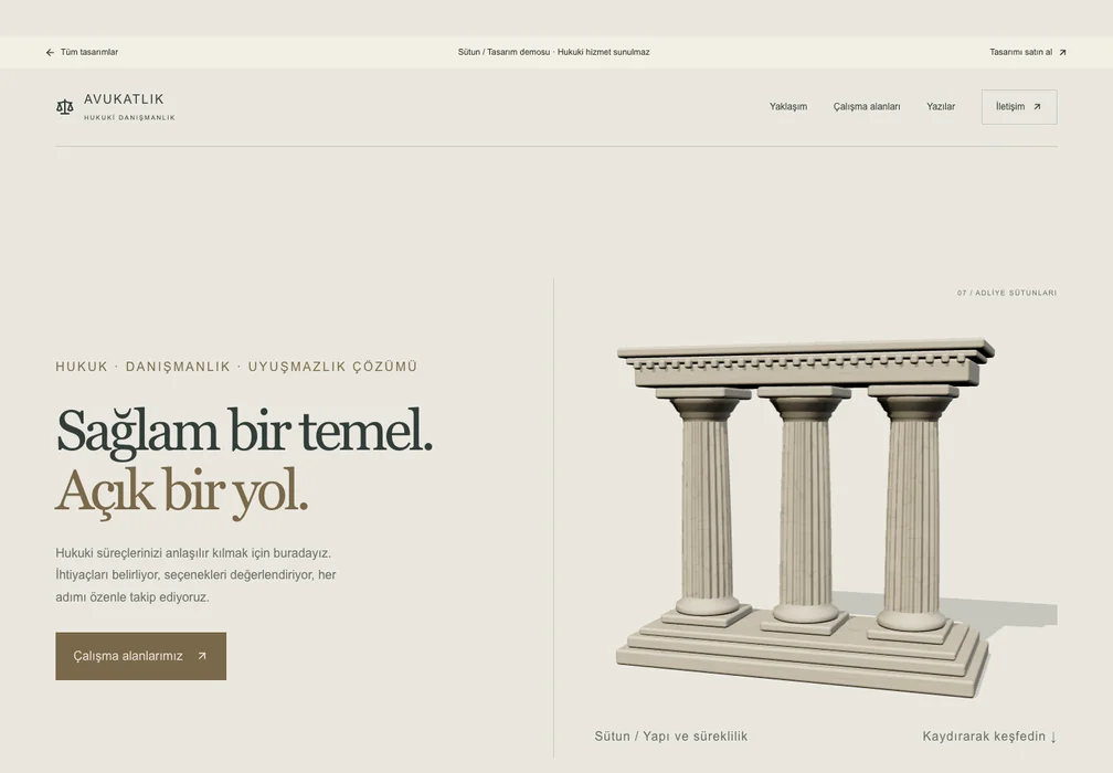Sütun web sitesi önizlemesi