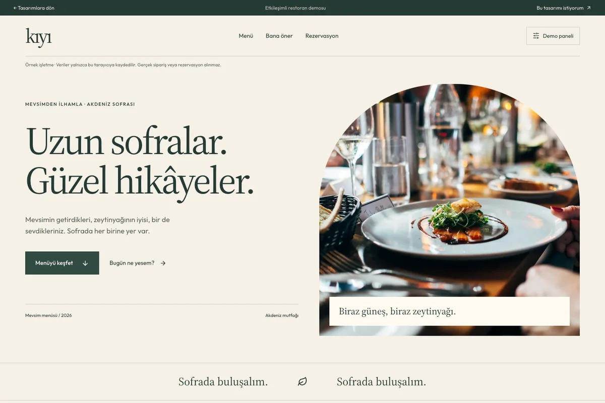 Kıyı web sitesi önizlemesi