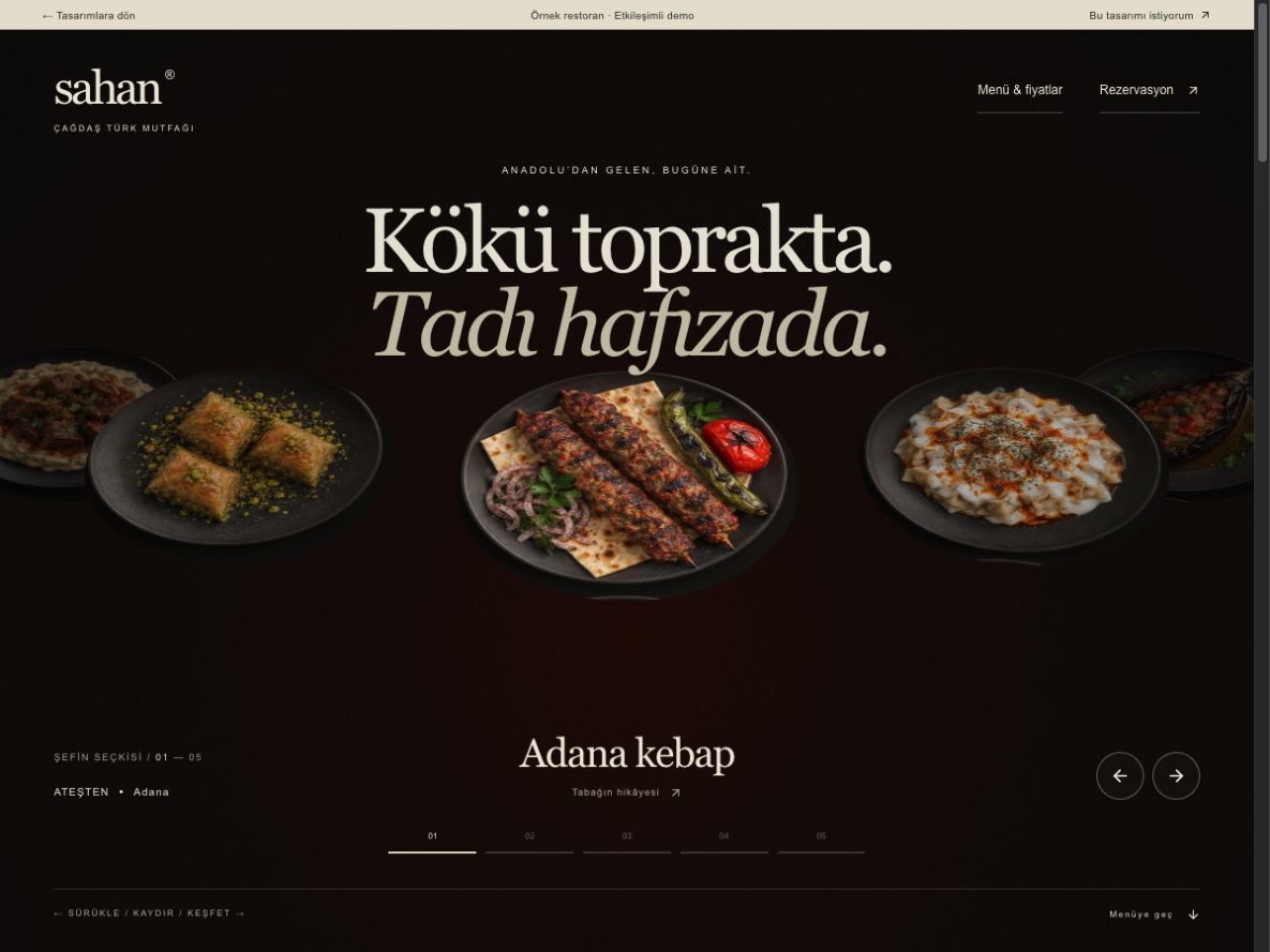 Sahan web sitesi önizlemesi