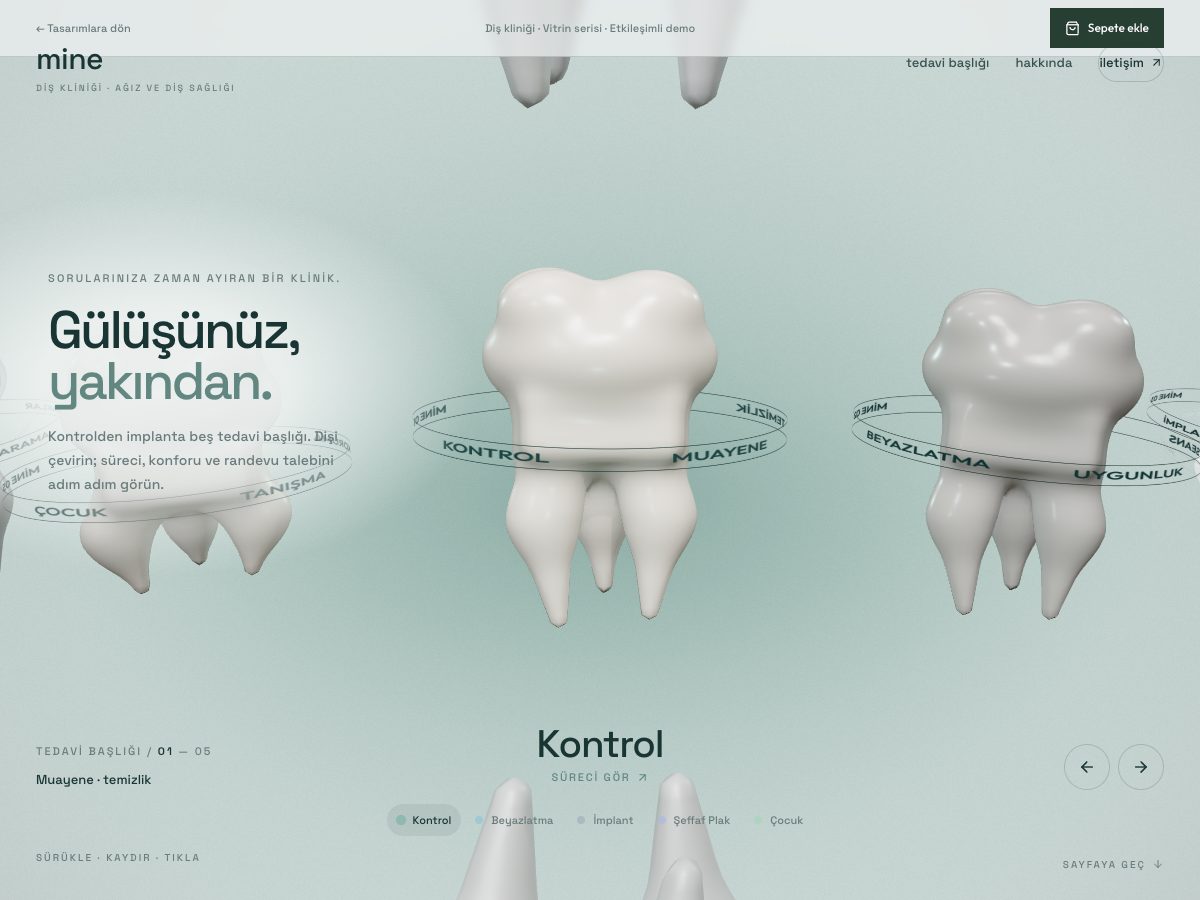 Mine web sitesi önizlemesi