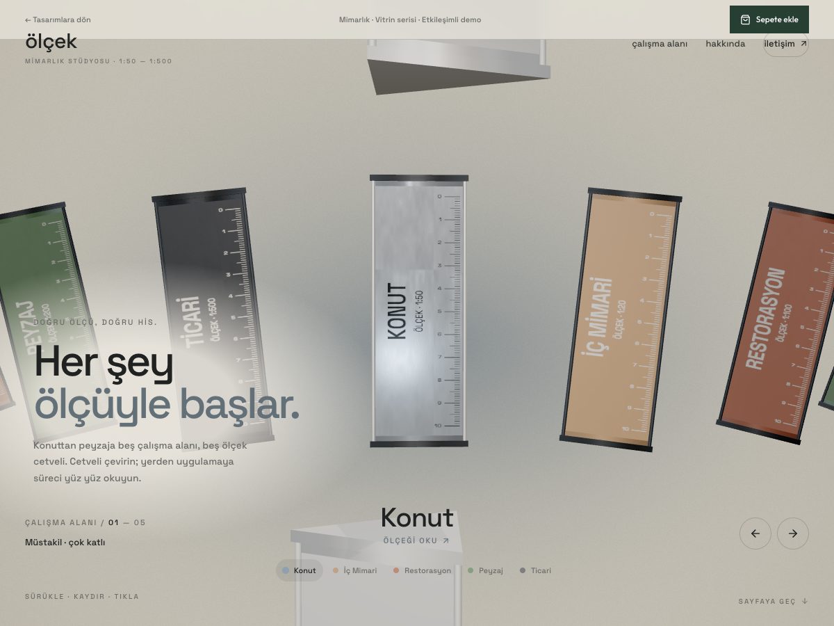 Ölçek web sitesi önizlemesi